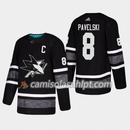 Camisola San Jose Sharks Joe Pavelski 8 2019 All-Star Adidas Preto Authentic - Homem